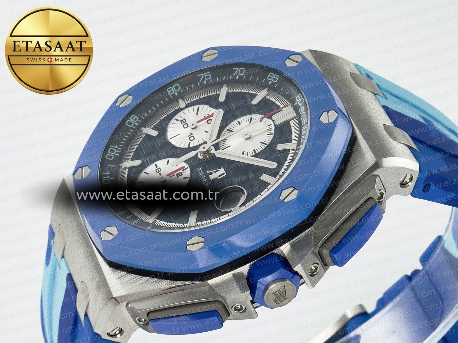 Royal Oak Offshore 44mm SS TKF 1:1 Best Edition Blue Dial on Blue Camou Rubber Strap A3126 - Görsel 6