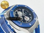 Royal Oak Offshore 44mm SS TKF 1:1 Best Edition Blue Dial on Blue Camou Rubber Strap A3126 - Görsel 7