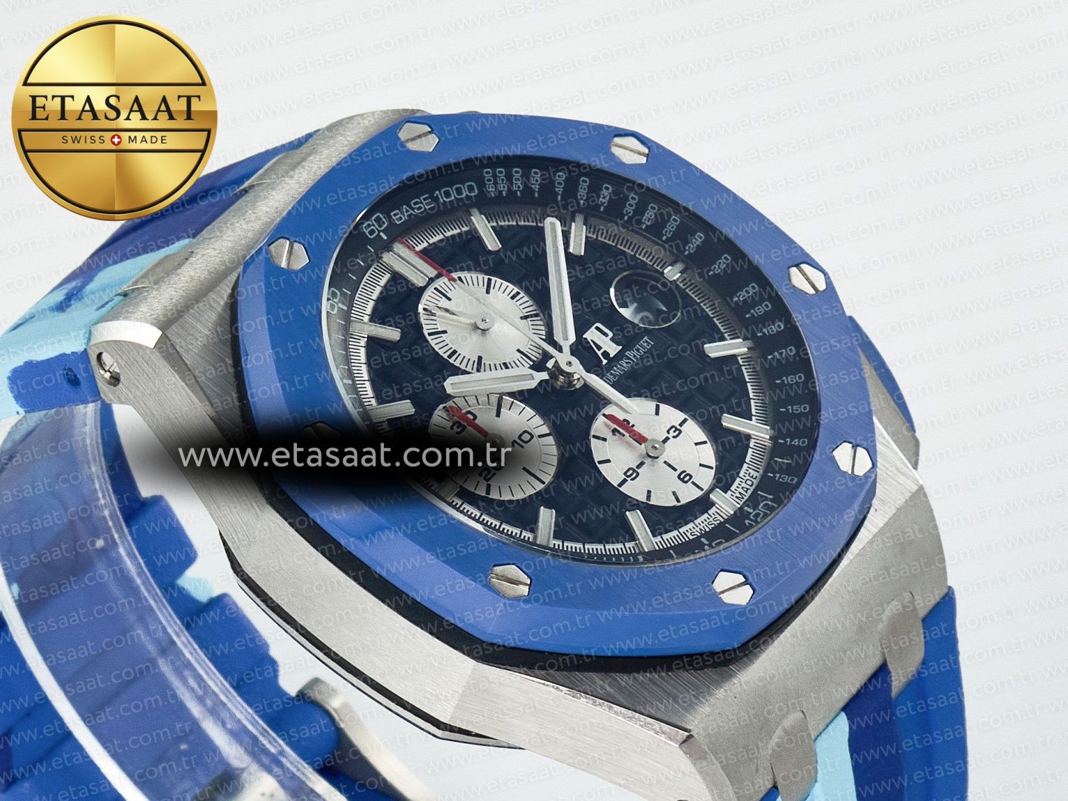 Royal Oak Offshore 44mm SS TKF 1:1 Best Edition Blue Dial on Blue Camou Rubber Strap A3126 - Görsel 7