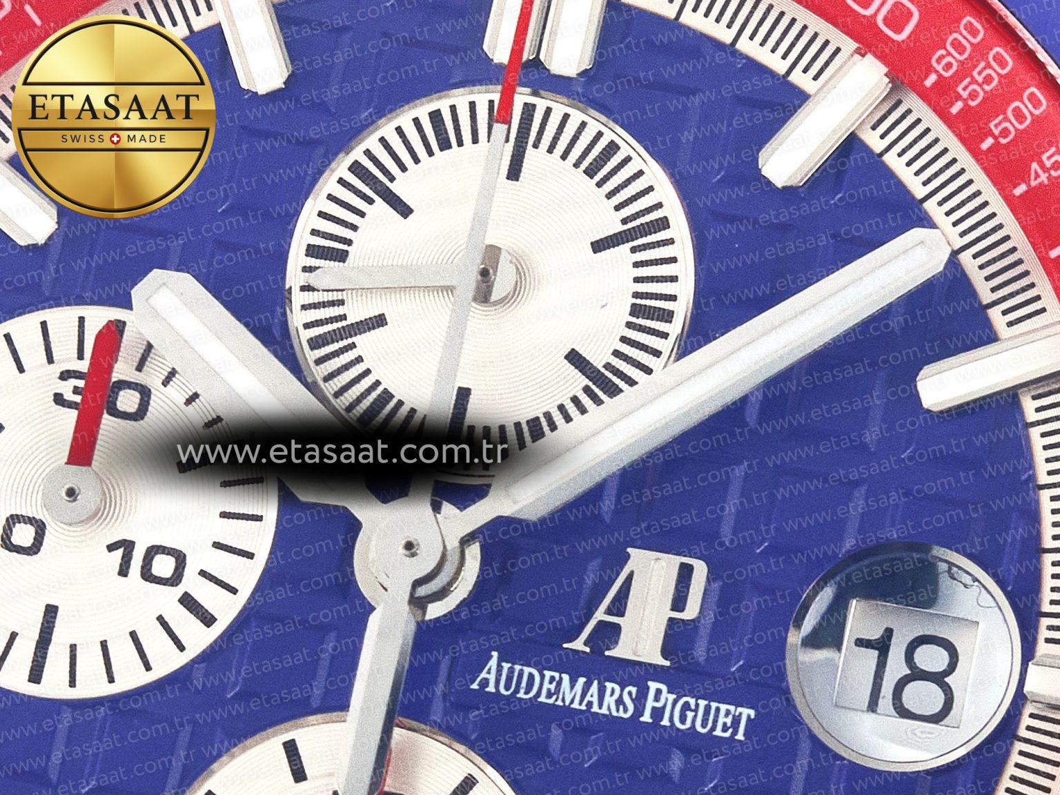 Royal Oak Offshore 44mm SS TKF 1:1 Best Edition Blue/Red Dial on Blue/Red Rubber Strap A3126 - Görsel 11