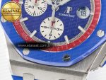 Royal Oak Offshore 44mm SS TKF 1:1 Best Edition Blue/Red Dial on Blue/Red Rubber Strap A3126 - Görsel 13