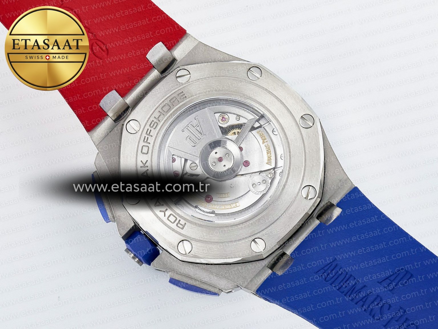 Royal Oak Offshore 44mm SS TKF 1:1 Best Edition Blue/Red Dial on Blue/Red Rubber Strap A3126 - Görsel 18