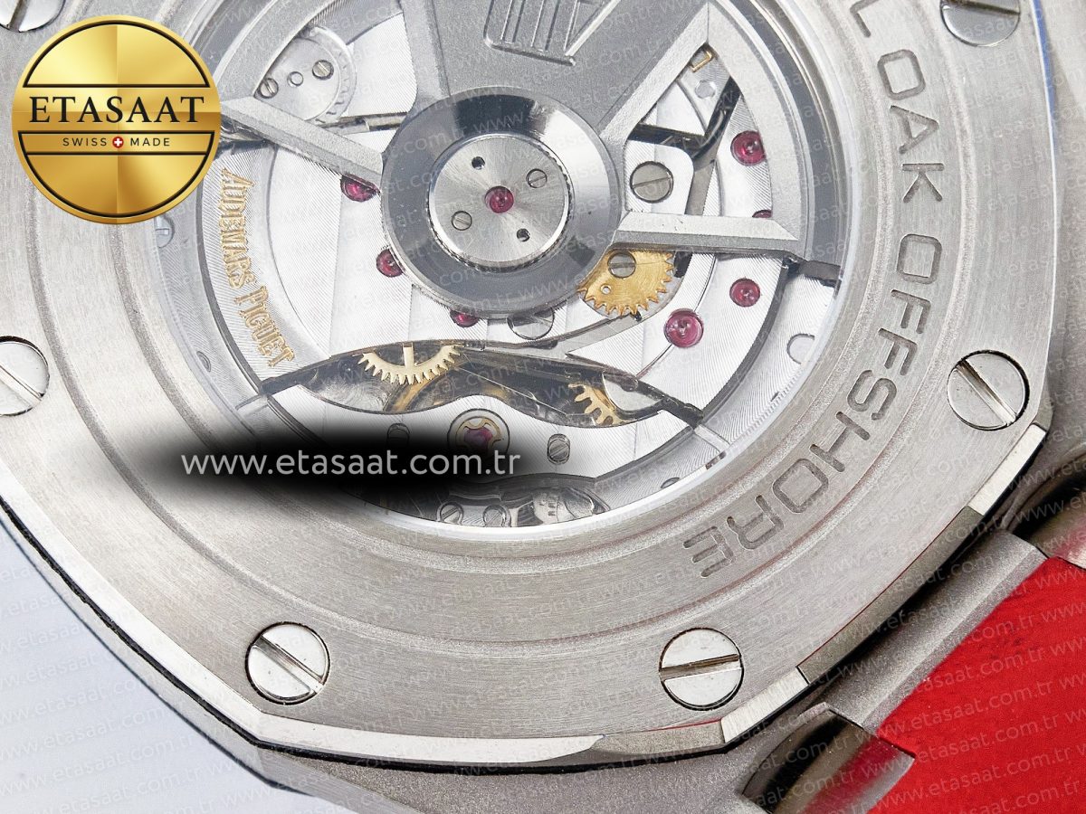 Royal Oak Offshore 44mm SS TKF 1:1 Best Edition Blue/Red Dial on Blue/Red Rubber Strap A3126 - Görsel 22