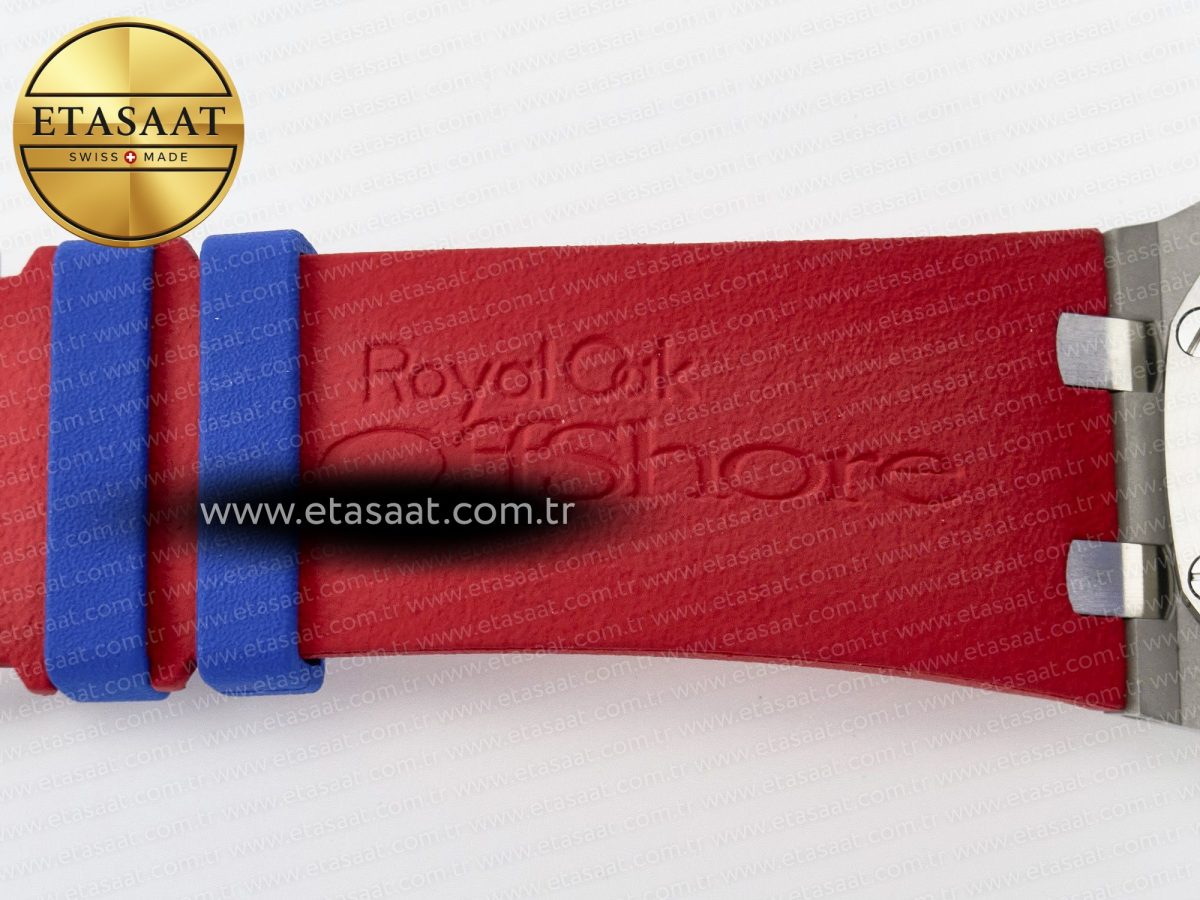 Royal Oak Offshore 44mm SS TKF 1:1 Best Edition Blue/Red Dial on Blue/Red Rubber Strap A3126 - Görsel 28