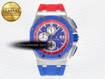 Royal Oak Offshore 44mm SS TKF 1:1 Best Edition Blue/Red Dial on Blue/Red Rubber Strap A3126 - Görsel 3
