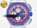 Royal Oak Offshore 44mm SS TKF 1:1 Best Edition Blue/Red Dial on Blue/Red Rubber Strap A3126 - Görsel 4