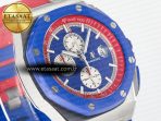 Royal Oak Offshore 44mm SS TKF 1:1 Best Edition Blue/Red Dial on Blue/Red Rubber Strap A3126 - Görsel 5