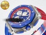 Royal Oak Offshore 44mm SS TKF 1:1 Best Edition Blue/Red Dial on Blue/Red Rubber Strap A3126 - Görsel 6