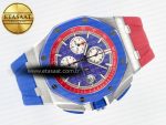 Royal Oak Offshore 44mm SS TKF 1:1 Best Edition Blue/Red Dial on Blue/Red Rubber Strap A3126 - Görsel 8