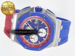 Royal Oak Offshore 44mm SS TKF 1:1 Best Edition Blue/Red Dial on Blue/Red Rubber Strap A3126 - Görsel 9
