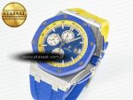 Royal Oak Offshore 44mm SS TKF 1:1 Best Edition Blue/Yellow Dial on Blue/Yellow Rubber Strap A3126