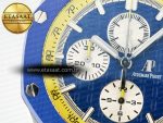 Royal Oak Offshore 44mm SS TKF 1:1 Best Edition Blue/Yellow Dial on Blue/Yellow Rubber Strap A3126 - Görsel 10