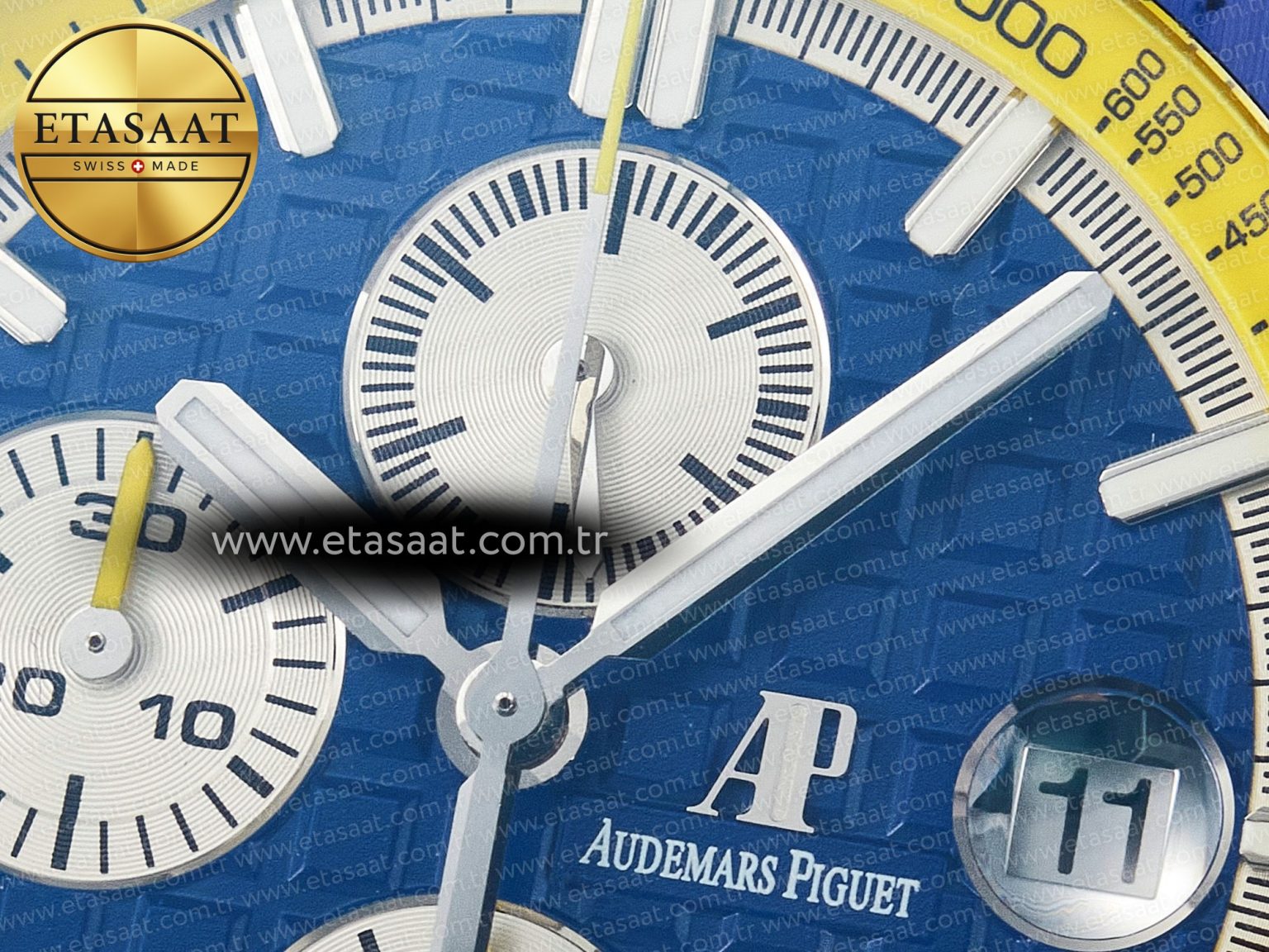 Royal Oak Offshore 44mm SS TKF 1:1 Best Edition Blue/Yellow Dial on Blue/Yellow Rubber Strap A3126 - Görsel 11