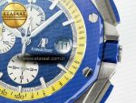 Royal Oak Offshore 44mm SS TKF 1:1 Best Edition Blue/Yellow Dial on Blue/Yellow Rubber Strap A3126 - Görsel 12