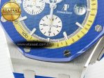 Royal Oak Offshore 44mm SS TKF 1:1 Best Edition Blue/Yellow Dial on Blue/Yellow Rubber Strap A3126 - Görsel 13