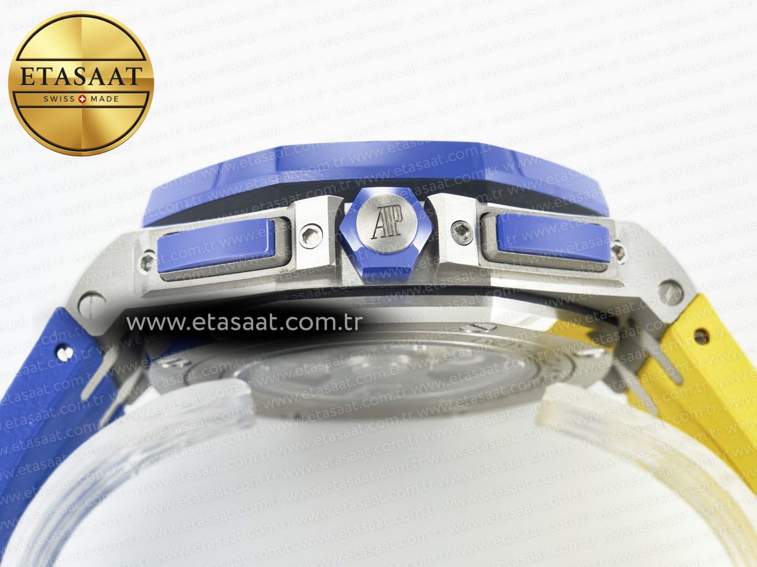 Royal Oak Offshore 44mm SS TKF 1:1 Best Edition Blue/Yellow Dial on Blue/Yellow Rubber Strap A3126 - Görsel 16