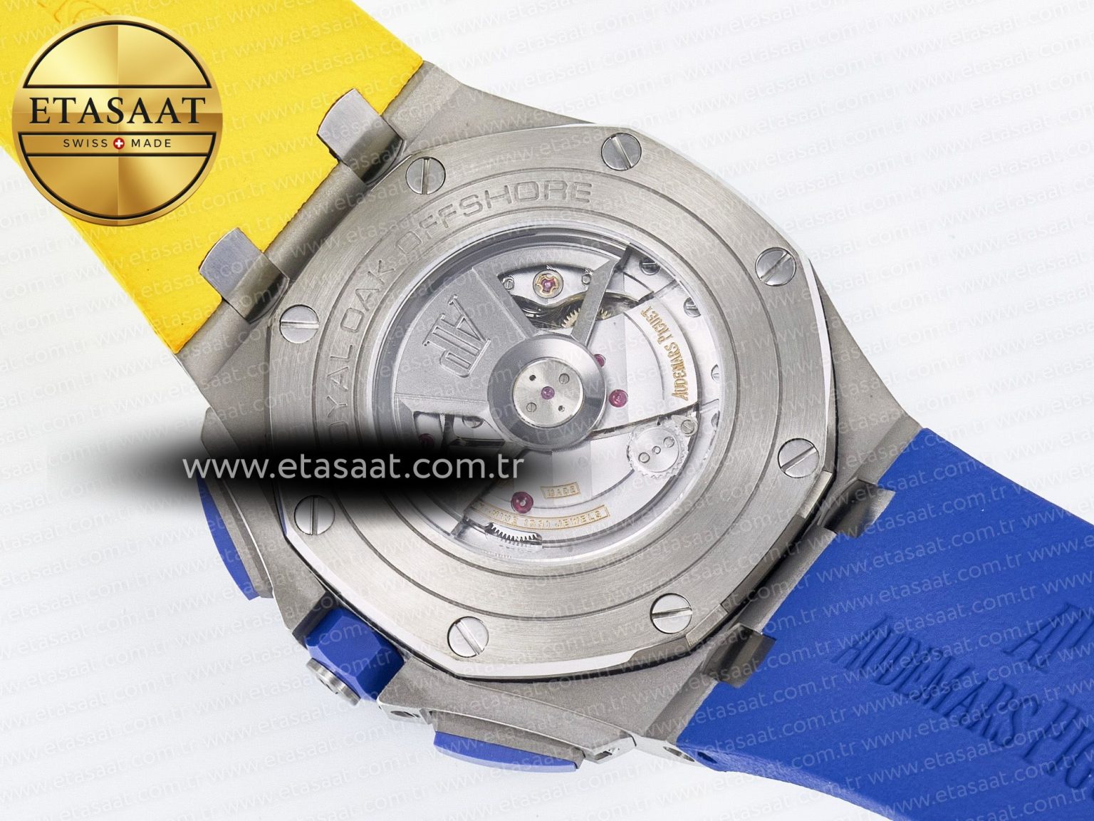 Royal Oak Offshore 44mm SS TKF 1:1 Best Edition Blue/Yellow Dial on Blue/Yellow Rubber Strap A3126 - Görsel 18