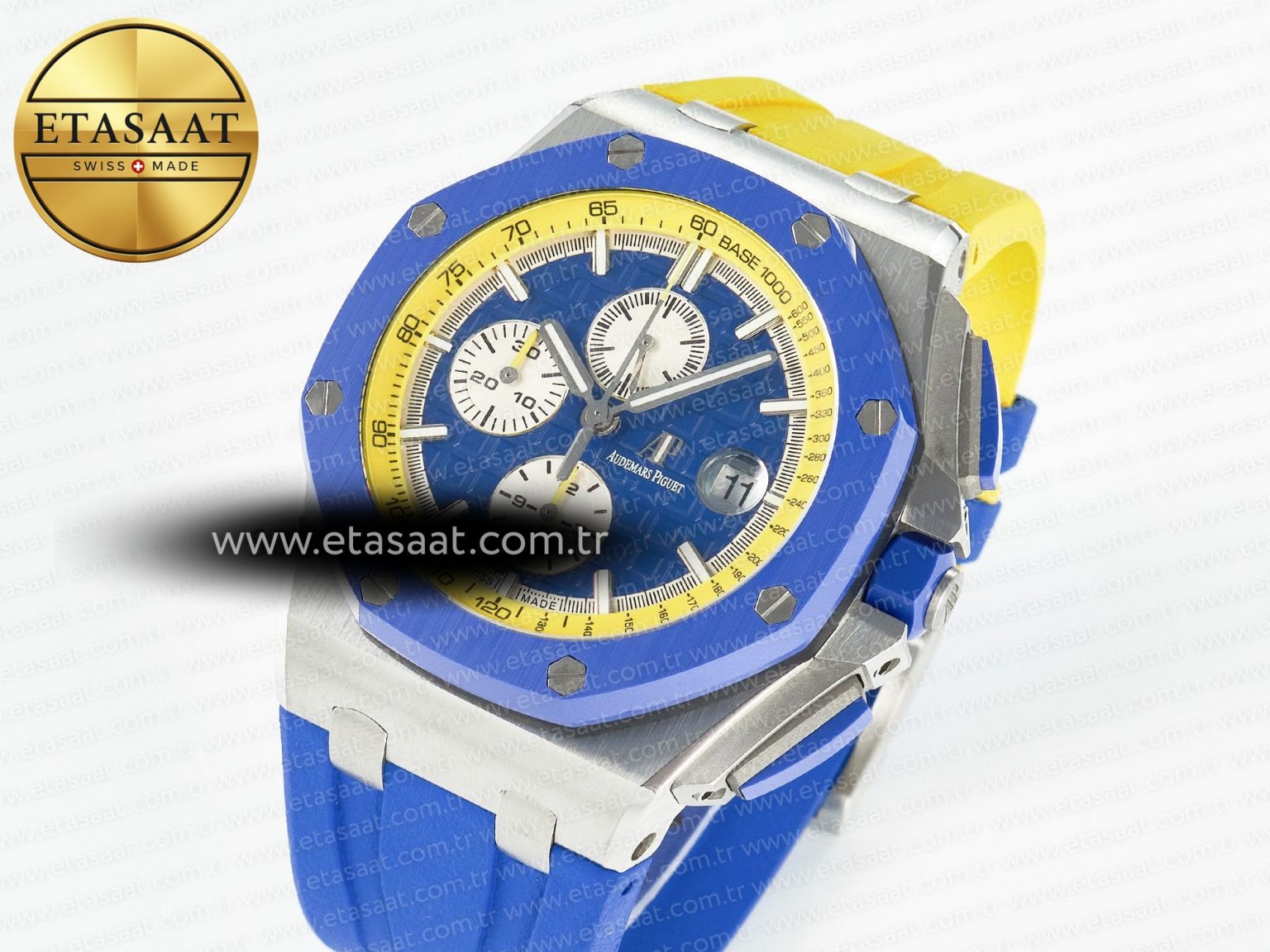 Royal Oak Offshore 44mm SS TKF 1:1 Best Edition Blue/Yellow Dial on Blue/Yellow Rubber Strap A3126 - Görsel 2
