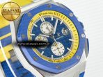 Royal Oak Offshore 44mm SS TKF 1:1 Best Edition Blue/Yellow Dial on Blue/Yellow Rubber Strap A3126 - Görsel 5