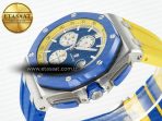 Royal Oak Offshore 44mm SS TKF 1:1 Best Edition Blue/Yellow Dial on Blue/Yellow Rubber Strap A3126 - Görsel 6