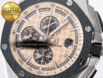 Royal Oak Offshore 44mm SS TKF 1:1 Best Edition Cream Dial on Green Camou Rubber Strap A3126 - Görsel 10