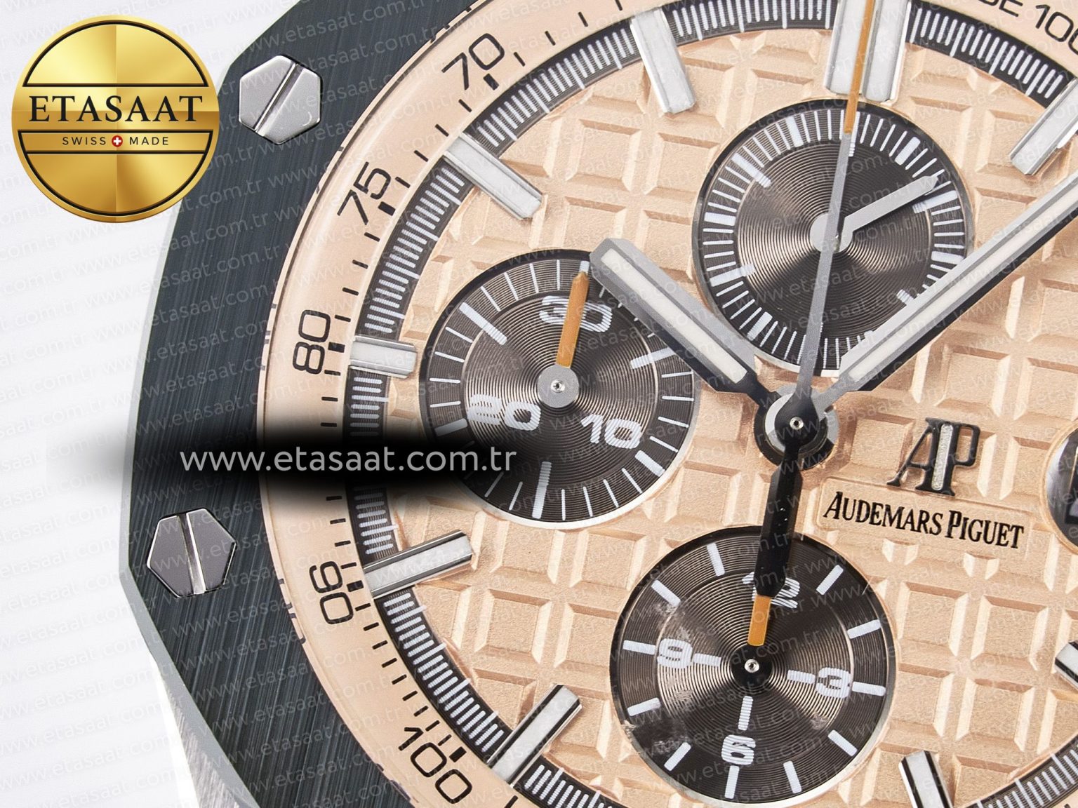 Royal Oak Offshore 44mm SS TKF 1:1 Best Edition Cream Dial on Green Camou Rubber Strap A3126 - Görsel 11