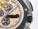Royal Oak Offshore 44mm SS TKF 1:1 Best Edition Cream Dial on Green Camou Rubber Strap A3126 - Görsel 13