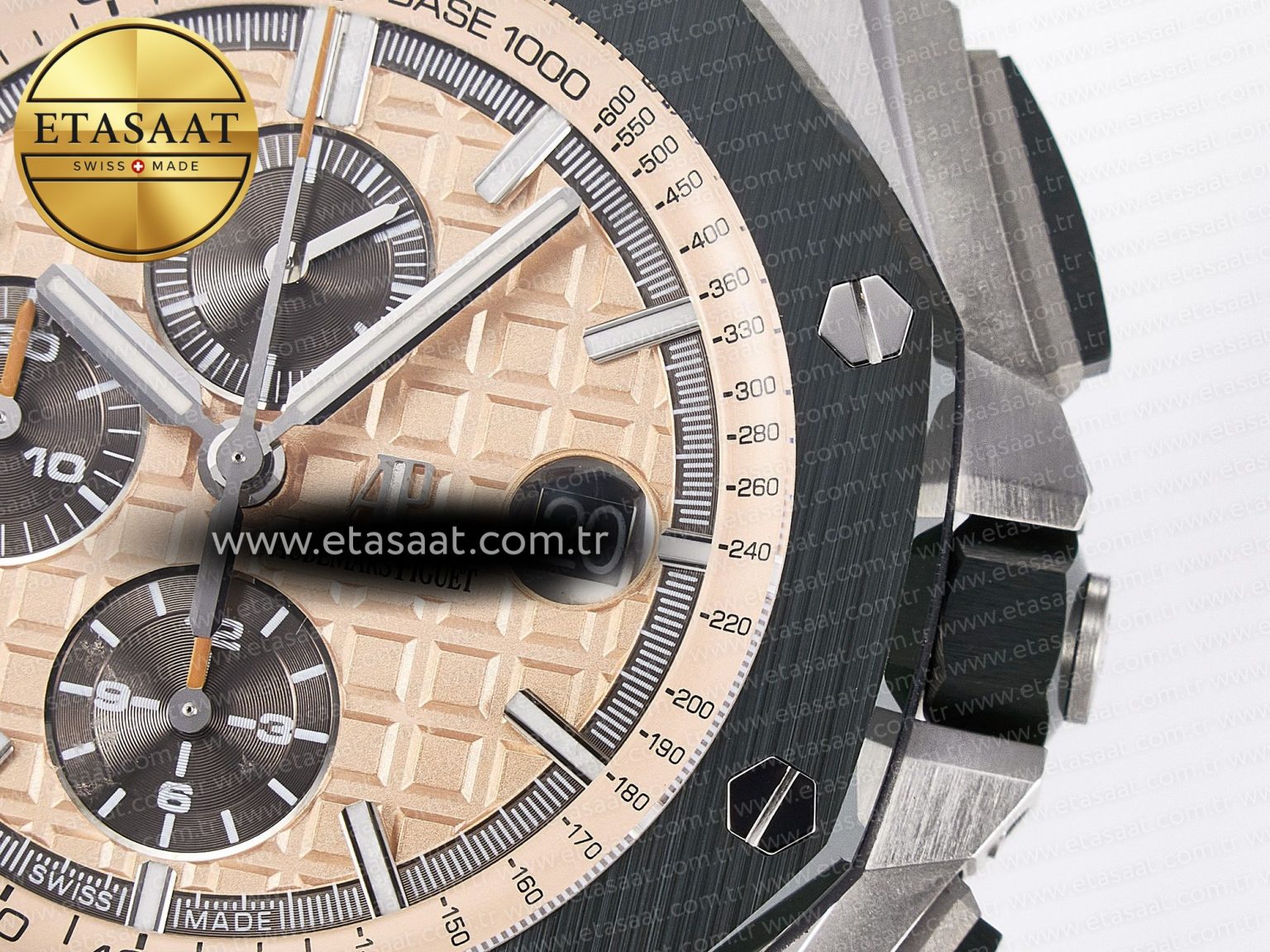Royal Oak Offshore 44mm SS TKF 1:1 Best Edition Cream Dial on Green Camou Rubber Strap A3126 - Görsel 13