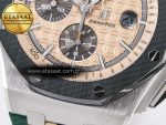 Royal Oak Offshore 44mm SS TKF 1:1 Best Edition Cream Dial on Green Camou Rubber Strap A3126 - Görsel 14