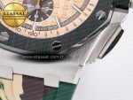 Royal Oak Offshore 44mm SS TKF 1:1 Best Edition Cream Dial on Green Camou Rubber Strap A3126 - Görsel 15