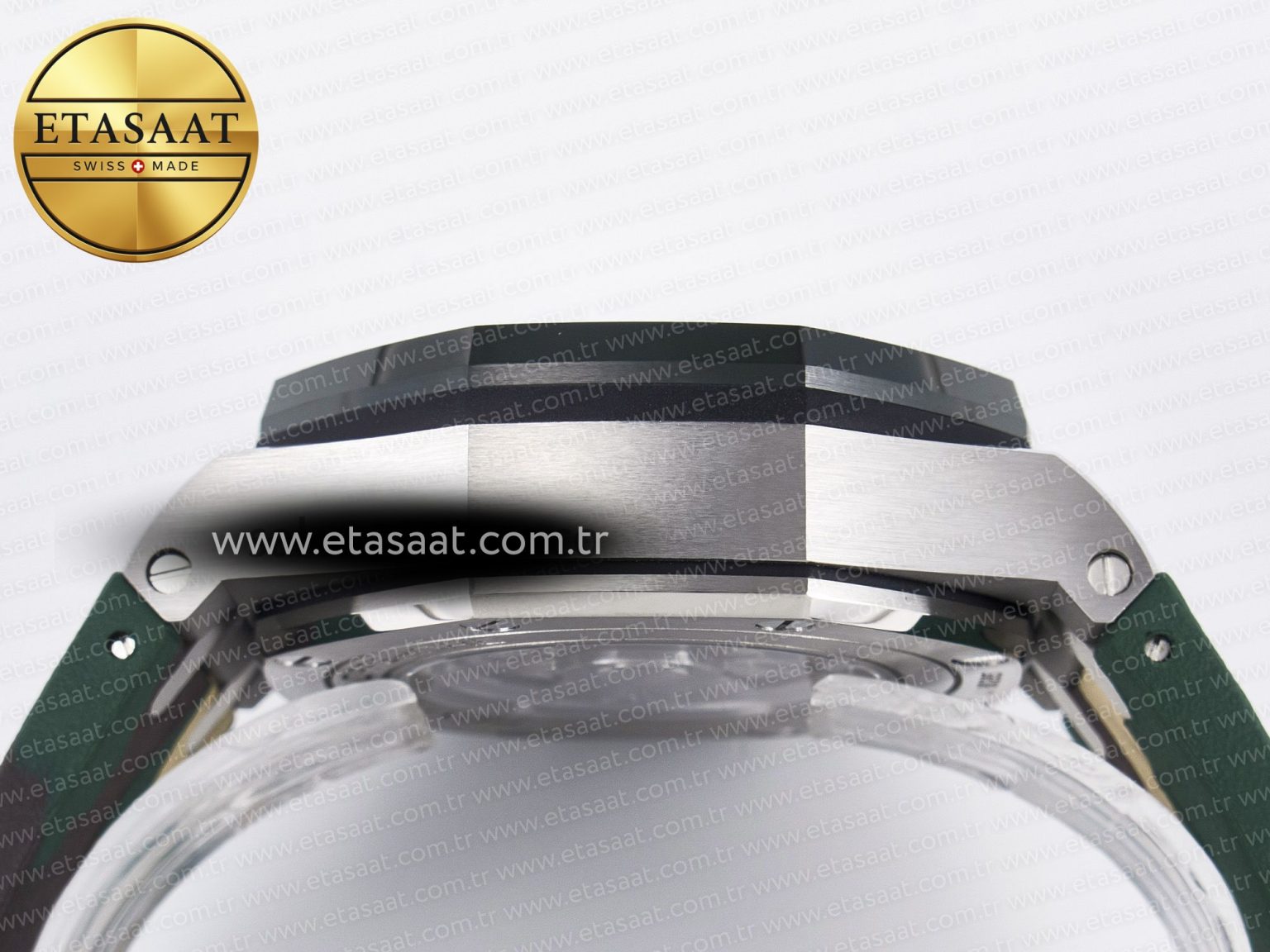 Royal Oak Offshore 44mm SS TKF 1:1 Best Edition Cream Dial on Green Camou Rubber Strap A3126 - Görsel 16