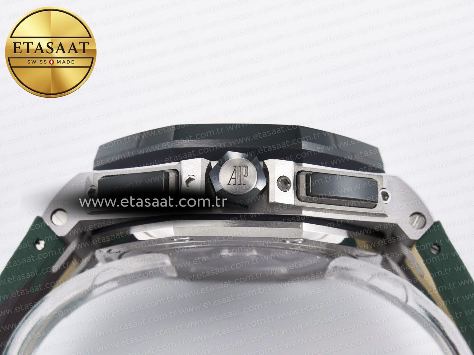 Royal Oak Offshore 44mm SS TKF 1:1 Best Edition Cream Dial on Green Camou Rubber Strap A3126 - Görsel 17