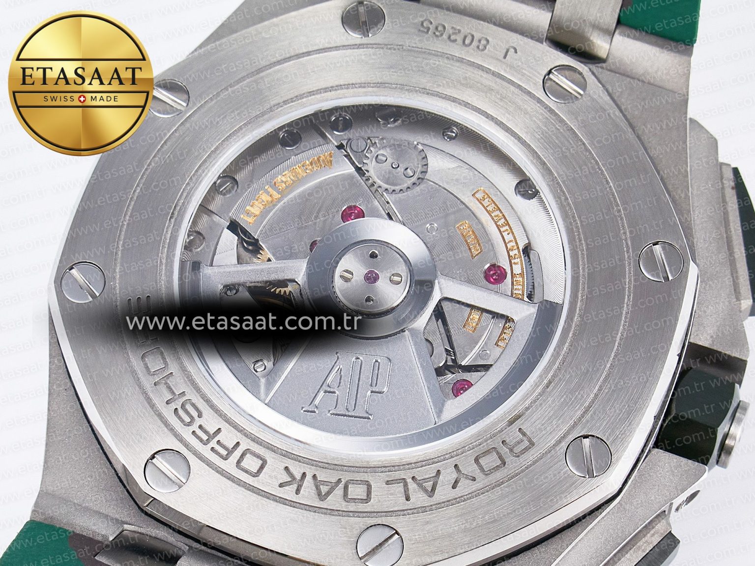 Royal Oak Offshore 44mm SS TKF 1:1 Best Edition Cream Dial on Green Camou Rubber Strap A3126 - Görsel 20