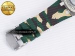 Royal Oak Offshore 44mm SS TKF 1:1 Best Edition Cream Dial on Green Camou Rubber Strap A3126 - Görsel 27
