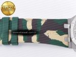 Royal Oak Offshore 44mm SS TKF 1:1 Best Edition Cream Dial on Green Camou Rubber Strap A3126 - Görsel 30