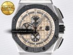 Royal Oak Offshore 44mm SS TKF 1:1 Best Edition Cream Dial on Green Camou Rubber Strap A3126 - Görsel 4