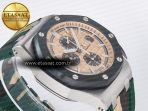 Royal Oak Offshore 44mm SS TKF 1:1 Best Edition Cream Dial on Green Camou Rubber Strap A3126 - Görsel 7