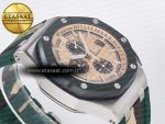 Royal Oak Offshore 44mm SS TKF 1:1 Best Edition Cream Dial on Green Camou Rubber Strap A3126 - Görsel 7