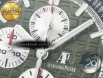 Royal Oak Offshore 44mm SS TKF 1:1 Best Edition Green Dial on Green Camou Rubber Strap A3126 - Görsel 11