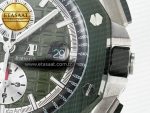 Royal Oak Offshore 44mm SS TKF 1:1 Best Edition Green Dial on Green Camou Rubber Strap A3126 - Görsel 12