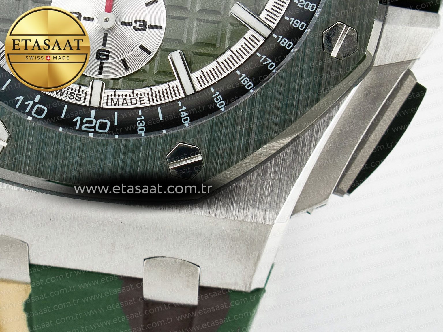 Royal Oak Offshore 44mm SS TKF 1:1 Best Edition Green Dial on Green Camou Rubber Strap A3126 - Görsel 14