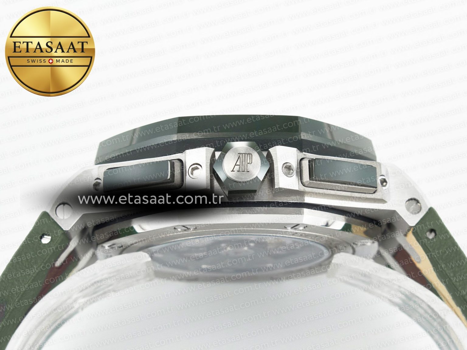 Royal Oak Offshore 44mm SS TKF 1:1 Best Edition Green Dial on Green Camou Rubber Strap A3126 - Görsel 16