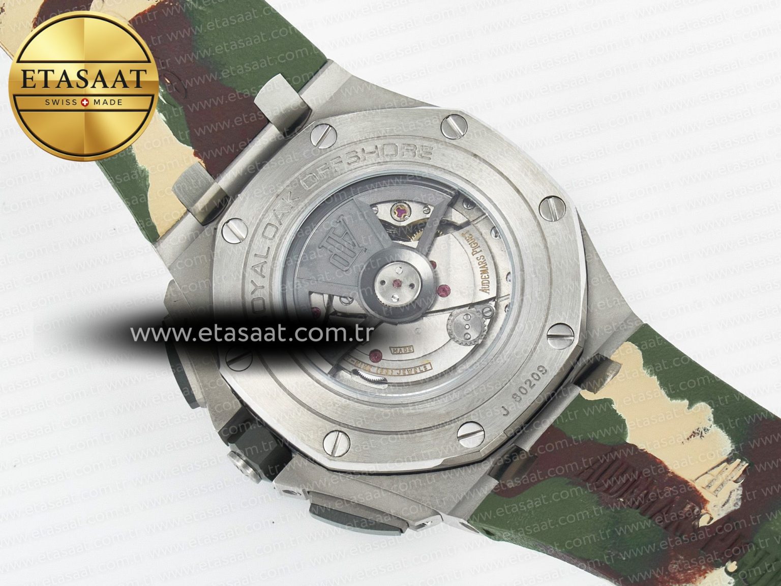Royal Oak Offshore 44mm SS TKF 1:1 Best Edition Green Dial on Green Camou Rubber Strap A3126 - Görsel 18