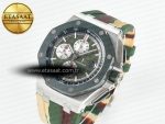 Royal Oak Offshore 44mm SS TKF 1:1 Best Edition Green Dial on Green Camou Rubber Strap A3126 - Görsel 2