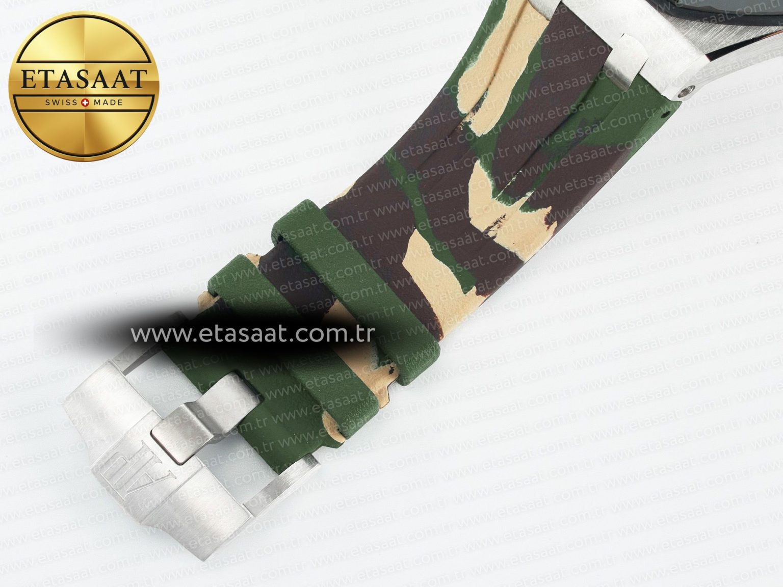 Royal Oak Offshore 44mm SS TKF 1:1 Best Edition Green Dial on Green Camou Rubber Strap A3126 - Görsel 25