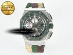 Royal Oak Offshore 44mm SS TKF 1:1 Best Edition Green Dial on Green Camou Rubber Strap A3126 - Görsel 3