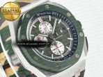 Royal Oak Offshore 44mm SS TKF 1:1 Best Edition Green Dial on Green Camou Rubber Strap A3126 - Görsel 5