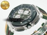 Royal Oak Offshore 44mm SS TKF 1:1 Best Edition Green Dial on Green Camou Rubber Strap A3126 - Görsel 6
