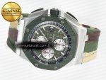 Royal Oak Offshore 44mm SS TKF 1:1 Best Edition Green Dial on Green Camou Rubber Strap A3126 - Görsel 8