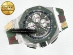 Royal Oak Offshore 44mm SS TKF 1:1 Best Edition Green Dial on Green Camou Rubber Strap A3126 - Görsel 9